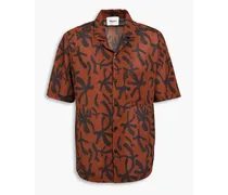 Bodil printed cotton-voile shirt - Brown