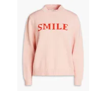 Intarsia cotton sweater - Pink