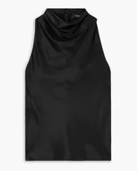 Theory Draped satin top - Black Black