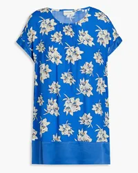 By Malene Birger Pintucked floral-print woven top - Blue Blue