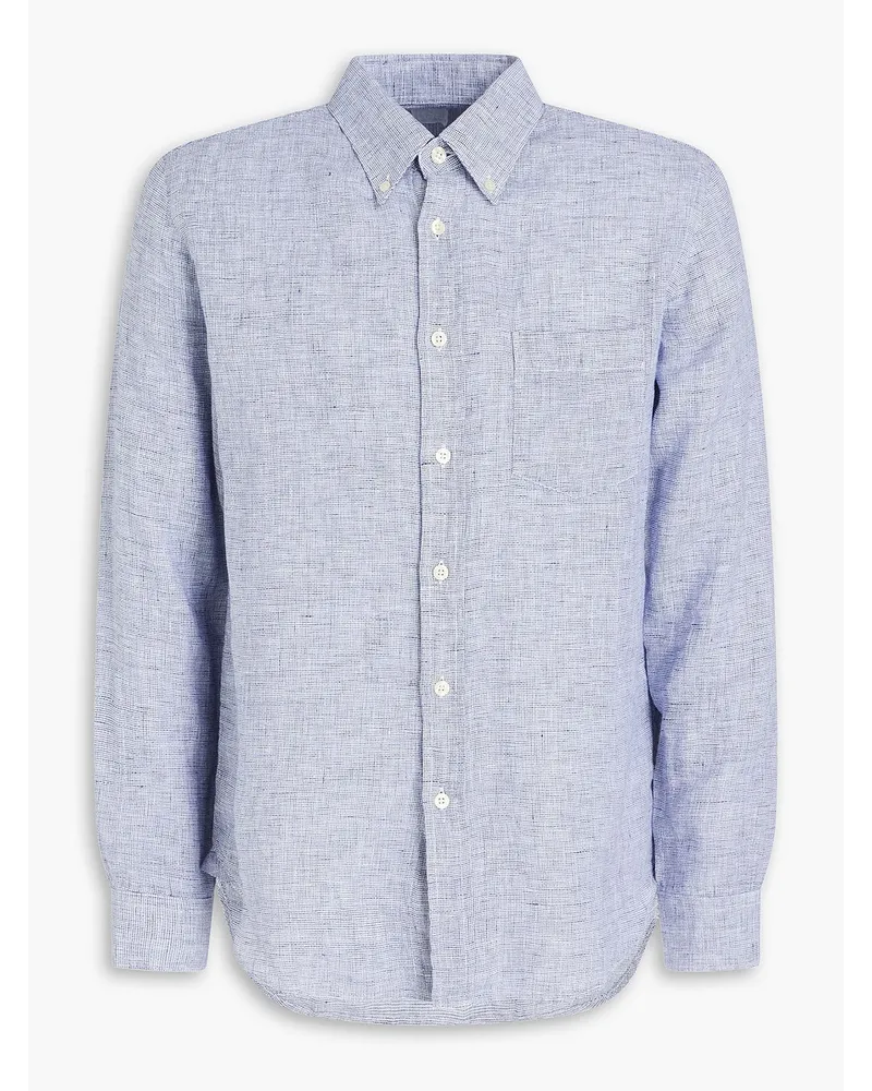 120% Lino Slub linen shirt - Blue Blue