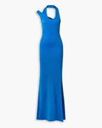 Proenza Schouler Cutout stretch-crepe halterneck maxi dress - Blue Blue