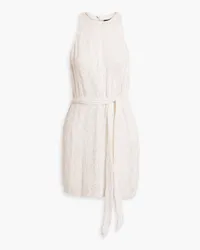 Retrofête Cecilia belted sequined chiffon mini dress - White White