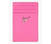 Pebbled-leather cardholder - Pink