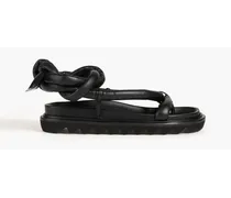 Padded leather sandals - Black