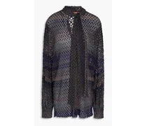 Metallic crochet-knit sweater - Metallic