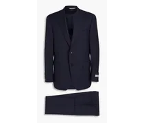 Wool-jacquard suit - Blue