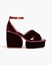 Zimmermann Velvet platform sandals - Burgundy Burgundy