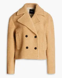 Theory Double-breasted wool-blend bouclé coat - Neutral Neutral