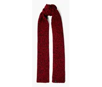 Mélange ribbed wool scarf - Red