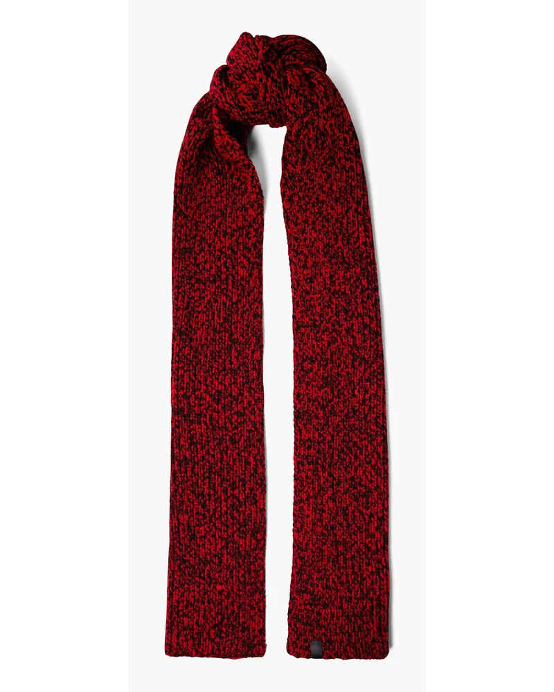 Kitsuné Mélange ribbed wool scarf - Red Red
