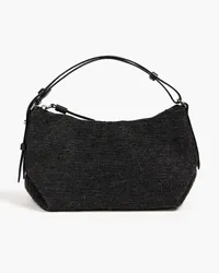 Brunello Cucinelli Bead-embellished felt shoulder bag - Black Black