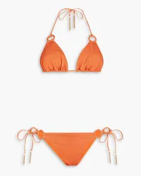 Zimmermann Embellished metallic triangle bikini - Orange Orange