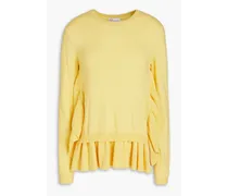 Ruffled knitted sweater - Yellow