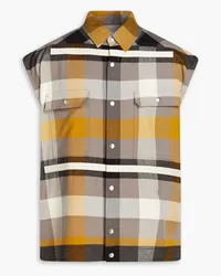 Rick Owens Oversized checked cotton-flannel shirt - Neutral Neutral