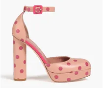 Polka-dot leather pumps - Pink