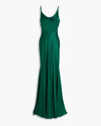 Alberta Ferretti Draped satin gown - Green Green