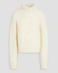 Nili Lotan Andrina cable-knit wool and cashmere-blend turtleneck sweater - White White