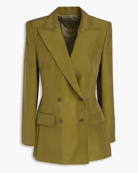 Alberta Ferretti Double-breasted washed-silk blazer - Green Green