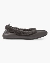 Gianvito Rossi Sansa shearling and leather ballet flats - Gray Gray