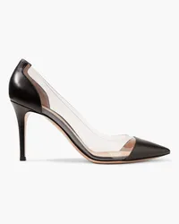 Gianvito Rossi Plexi 85 leather and PVC pumps - Black Black