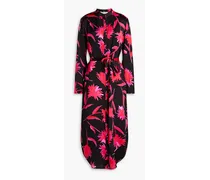 Molly floral-print silk-satin midi dress - Pink