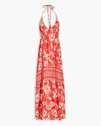 ba&sh Downtown floral-print cotton-gauze maxi dress - Orange Orange