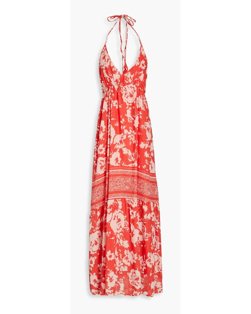 ba&sh Downtown floral-print cotton-gauze maxi dress - Orange Orange