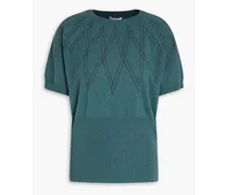 Bead-embellished cashmere turtleneck sweater - Green