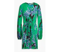 Sydney floral-print crepe mini dress - Green