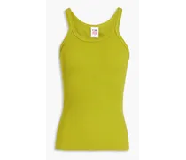 Ribbed cotton-jersey tank - Green