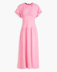 Moschino Gathered twill midi dress - Pink Pink