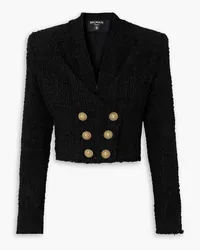 Balmain Button-embellished metallic tweed jacket - Black Black