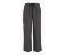 Linen wide-leg pants - Gray