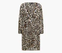 Prowess leopard-print cotton and silk-blend mini dress - Animal print