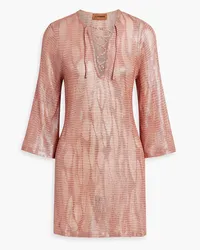 Missoni Metallic crochet-knit mini dress - Pink Pink