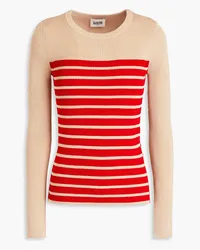 Claudie Pierlot Striped ribbed-knit sweater - Red Red