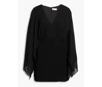 Rylee chiffon-paneled stretch-crepe mini dress - Black