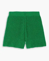 Alanui Palm Springs ribbed cotton shorts - Green Green