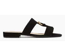 Buckled suede sandals - Black