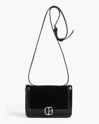 Claudie Pierlot Leather and suede cross-body bag - Black Black