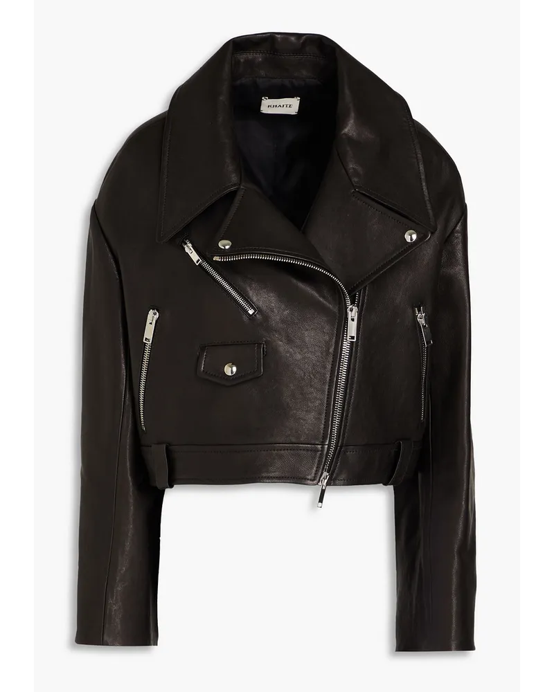 KHAITE Gelman leather biker jacket - Black Black