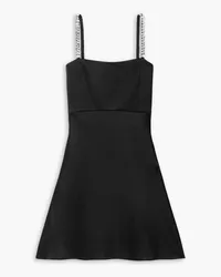 Alice + Olivia Alice Olivia - Sutton crystal-embellished satin mini dress - Black Black