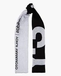 Y-3 Ribbed wool-blend jacquard scarf - Black Black