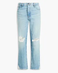 Frame Denim Le Slouch distressed high-rise straight-leg jeans - Blue Blue