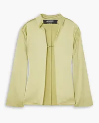 Jacquemus Notte embellished satin shirt - Yellow Yellow