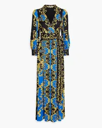 Alice + Olivia Alice Olivia - Alisa printed crepe de chine maxi wrap dress - Blue Blue