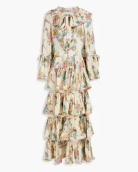 Zimmermann Tiered floral-print cotton-blend crepon maxi dress - Multicolor Multicolor