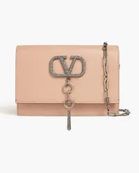 Valentino Garavani VRING embellished leather clutch - Pink Pink