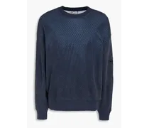 Open-knit cotton sweater - Blue